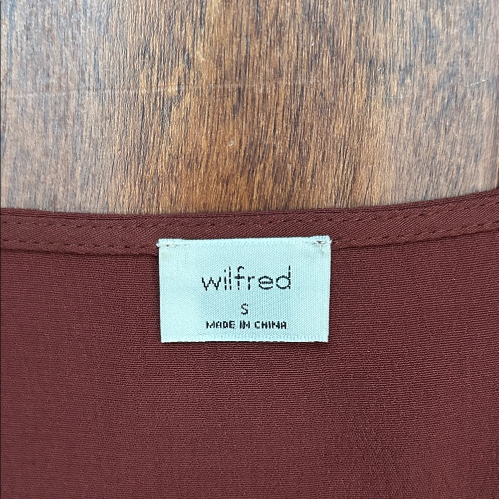 Aritzia Wilfred New Gallery Long Sleeve Button Front Dress in Rustique, Size S - Picture 13 of 14
